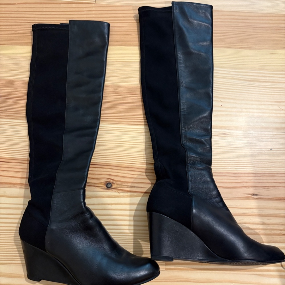 Stuart Weitzman Women's Leather Wedge Boots (Size 6)